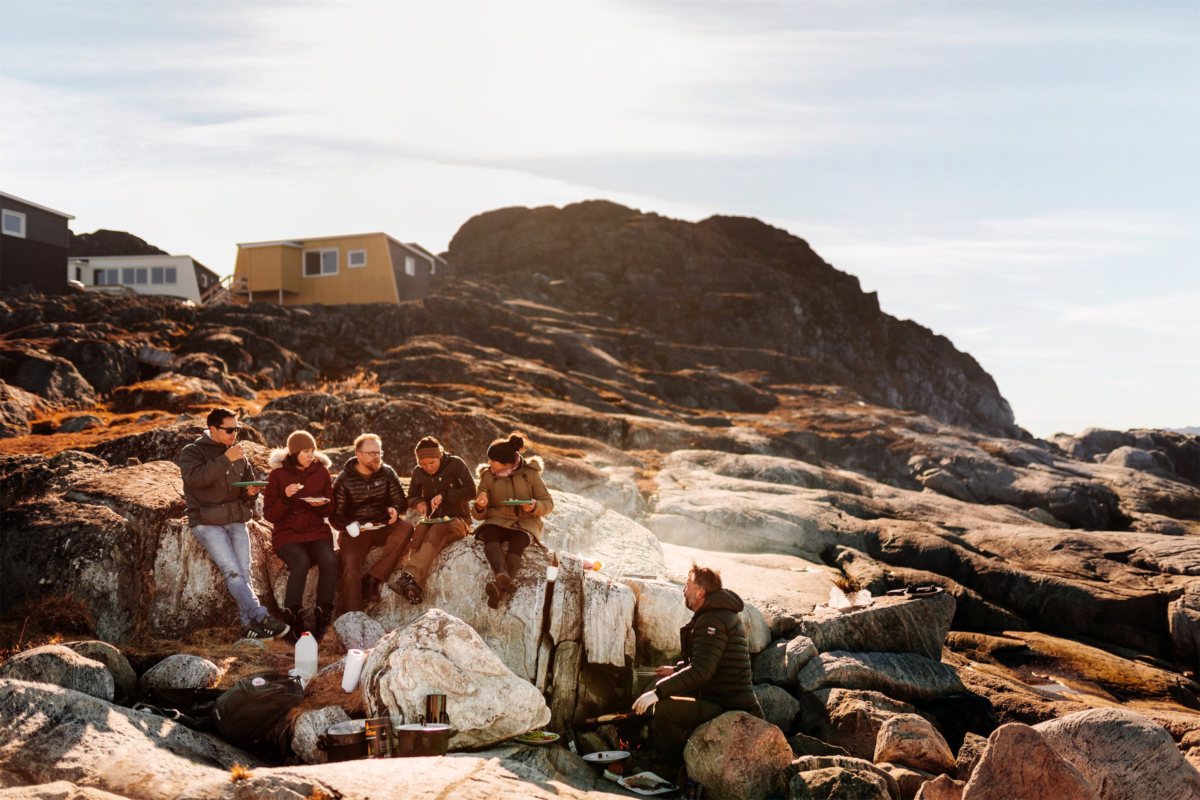 Friends BBQ at Inuk Hostels, Nuuk. Photo - Rebecca Gustafsson , Visit Greenland