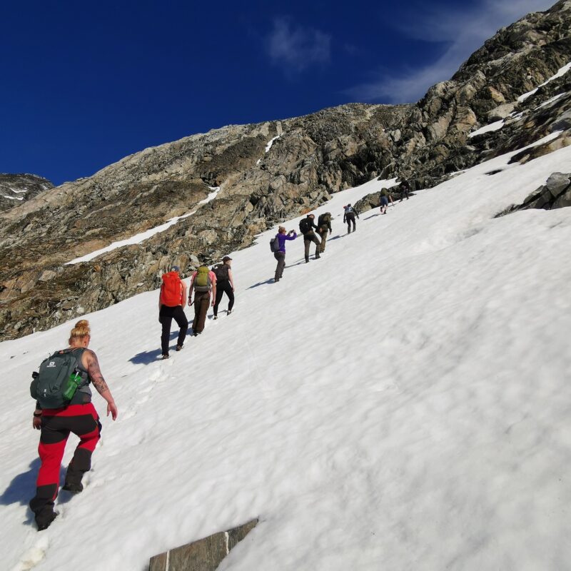 Mountaineering in the snow - Tip Top Tours photo archive