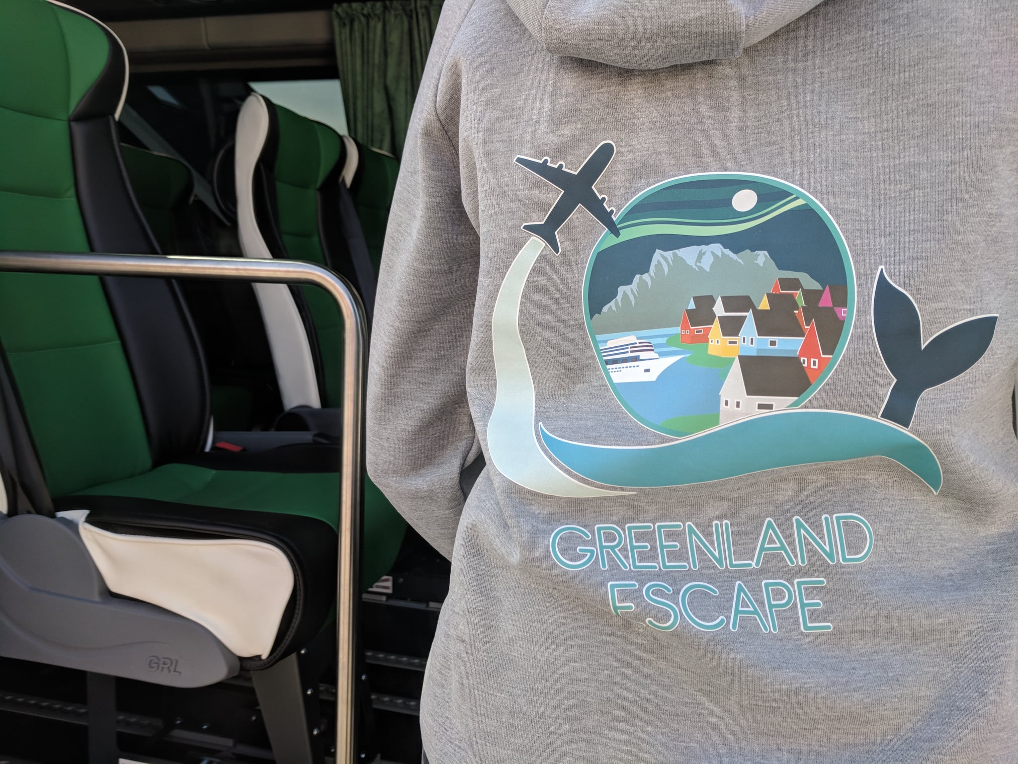 Greenland Escape Logo on shirt - Greenland Escape Photo Archive