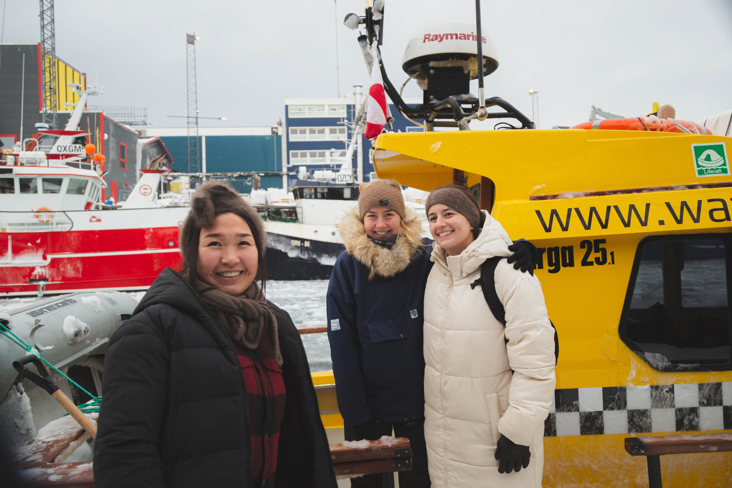 three-women-in-winter-clothing-in-Nuuk